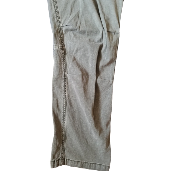 Anthropologie The Wanderer Floral Beaded Olive Green Utility Cargo Pants size 32 - Picture 5 of 10